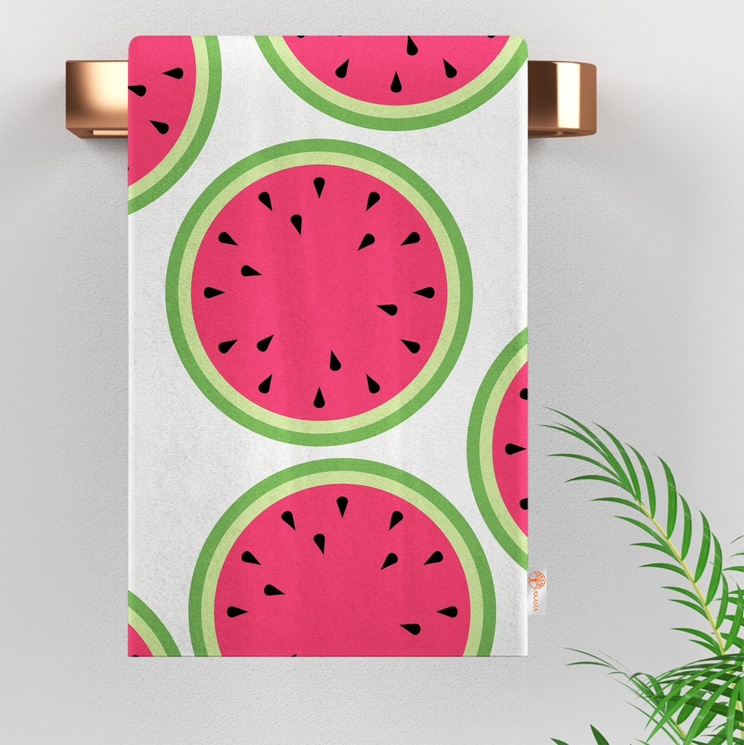 Watermelon Tea Towel|Fruit Kitchen Towel|Reusable Dish Towel|Plaid Hand Towel|Summer Trend Dishcloth|Soft Cleaning Cloth|Cost-Effective Rag