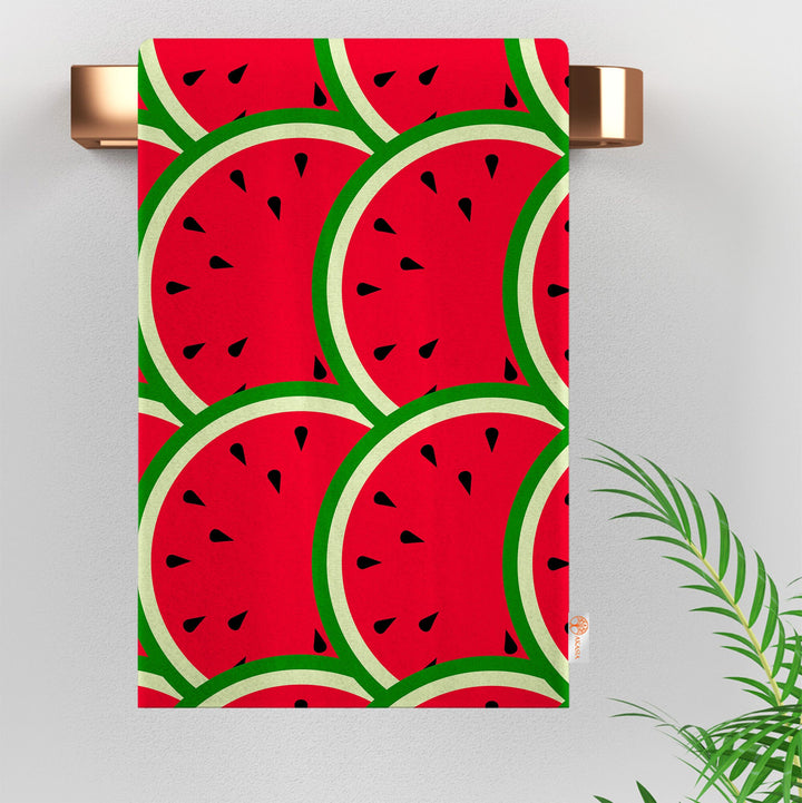 Watermelon Tea Towel|Fruit Kitchen Towel|Reusable Dish Towel|Plaid Hand Towel|Summer Trend Dishcloth|Soft Cleaning Cloth|Cost-Effective Rag