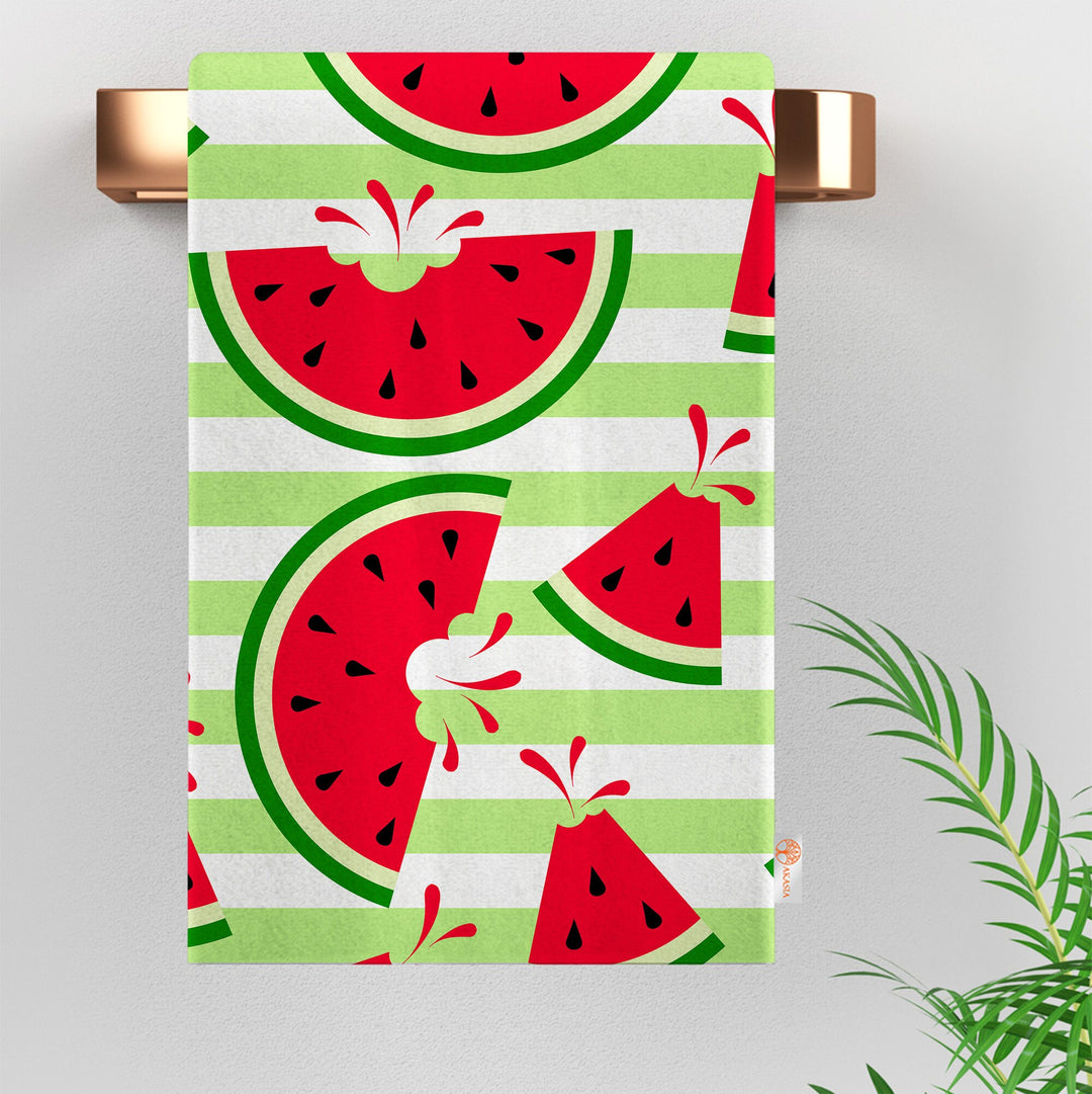 Watermelon Tea Towel|Fruit Kitchen Towel|Reusable Dish Towel|Plaid Hand Towel|Summer Trend Dishcloth|Soft Cleaning Cloth|Cost-Effective Rag
