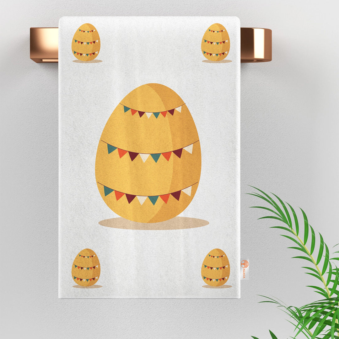 Easter Hand Towel|Egg Print Kitchen Towel|Happy Easter Tea Towel|Farmhouse Spring Reusable Dish Cloth|Eco-Friendly Towel|Cost-Effective Rag