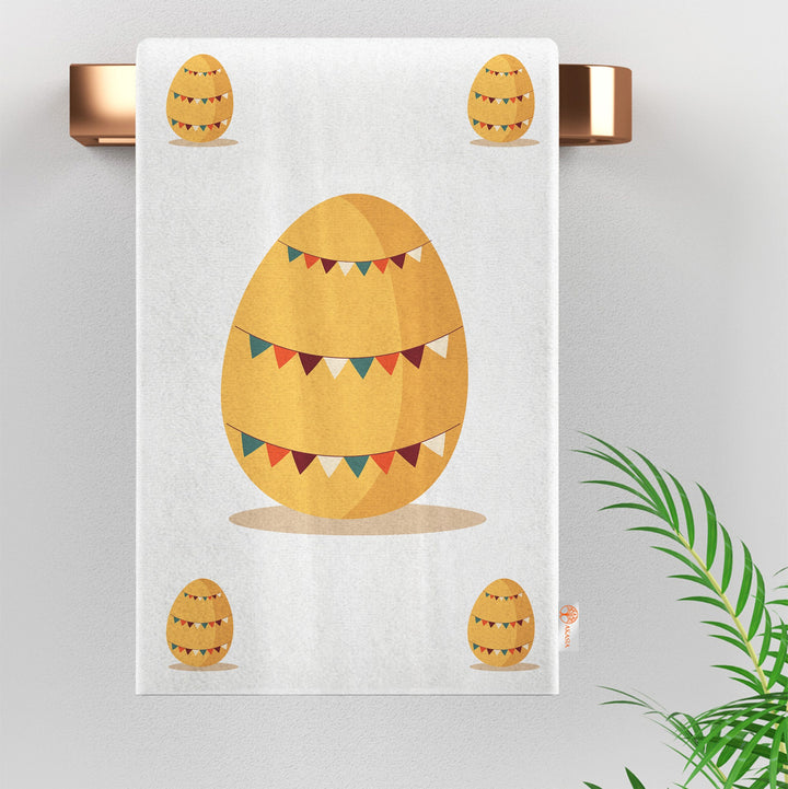 Easter Hand Towel|Egg Print Kitchen Towel|Happy Easter Tea Towel|Farmhouse Spring Reusable Dish Cloth|Eco-Friendly Towel|Cost-Effective Rag