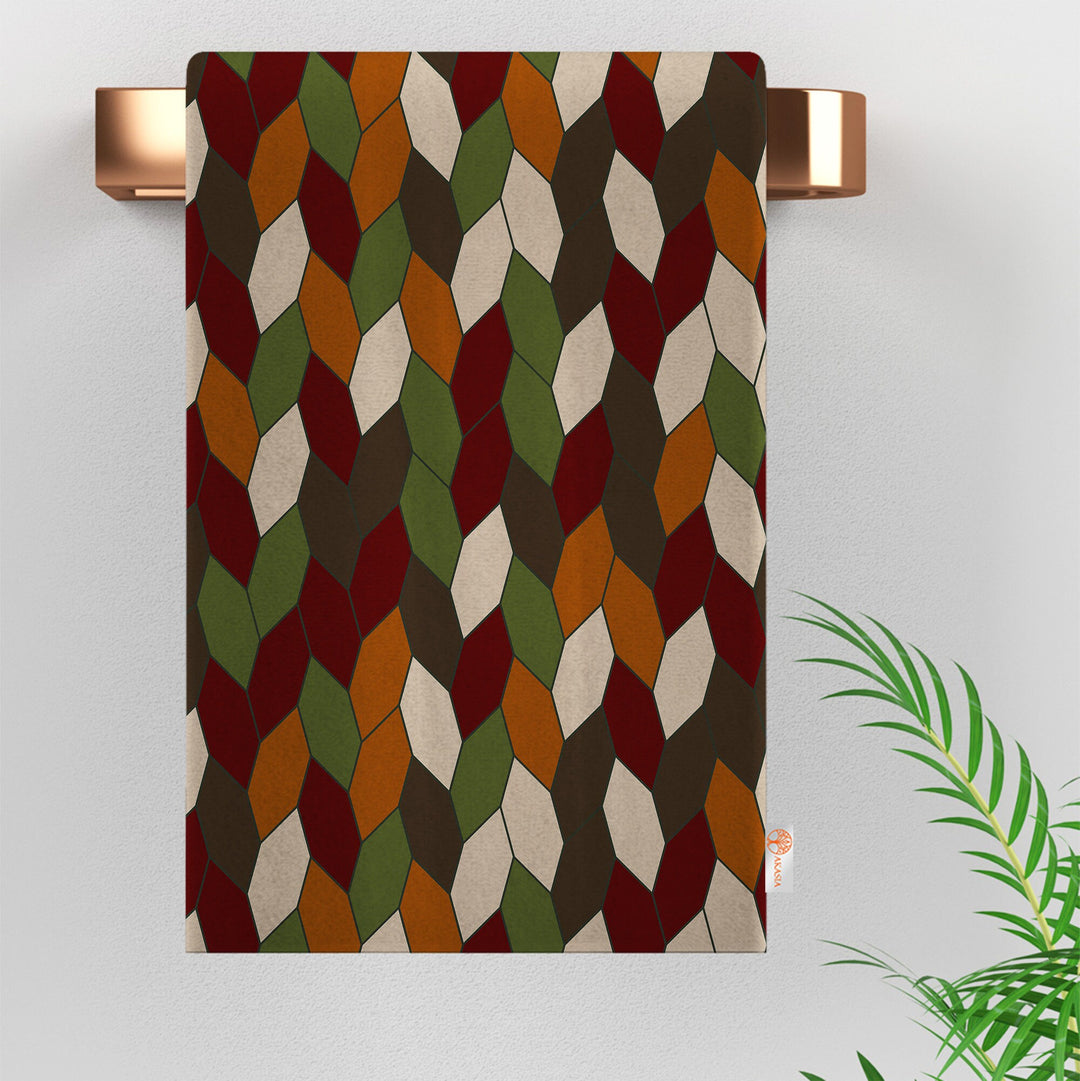 Abstract Hand Towel|Reusable Tea Towel|Boho Dish Cloth|Geometric Colorful Tea Towel|Wiping Dishcloth|Gift For Woman|Glass Cleaning Towel