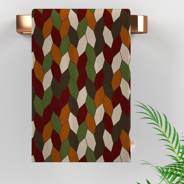 Abstract Hand Towel|Reusable Tea Towel|Boho Dish Cloth|Geometric Colorful Tea Towel|Wiping Dishcloth|Gift For Woman|Glass Cleaning Towel