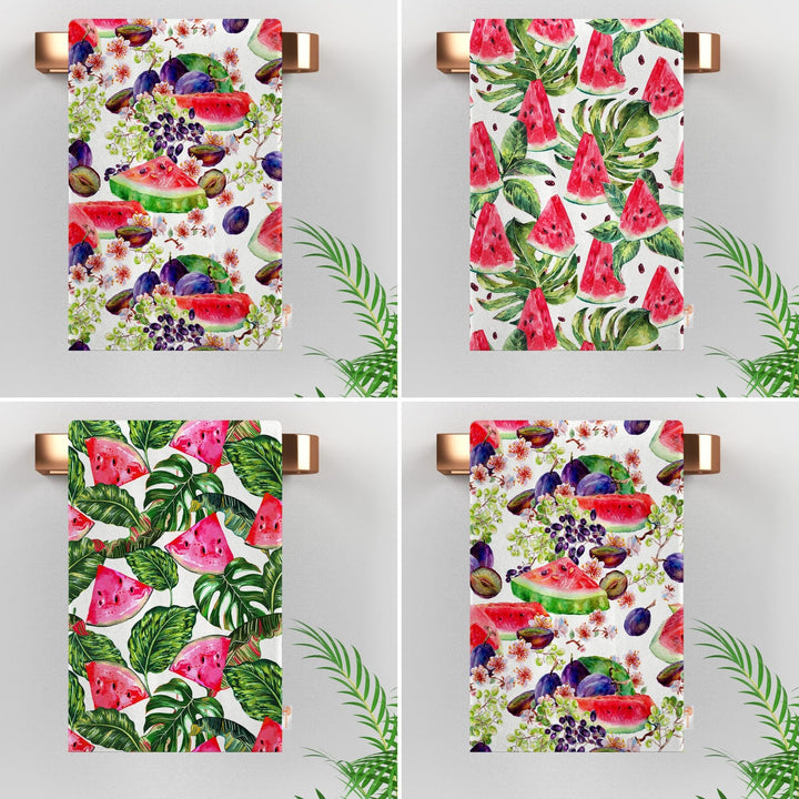 Watermelon Tea Towel|Fruit Kitchen Towel|Plum Dish Towel|Grape Hand Towel|Summer Trend Dishcloth|Soft Cleaning Cloth|Cost-Effective Rag
