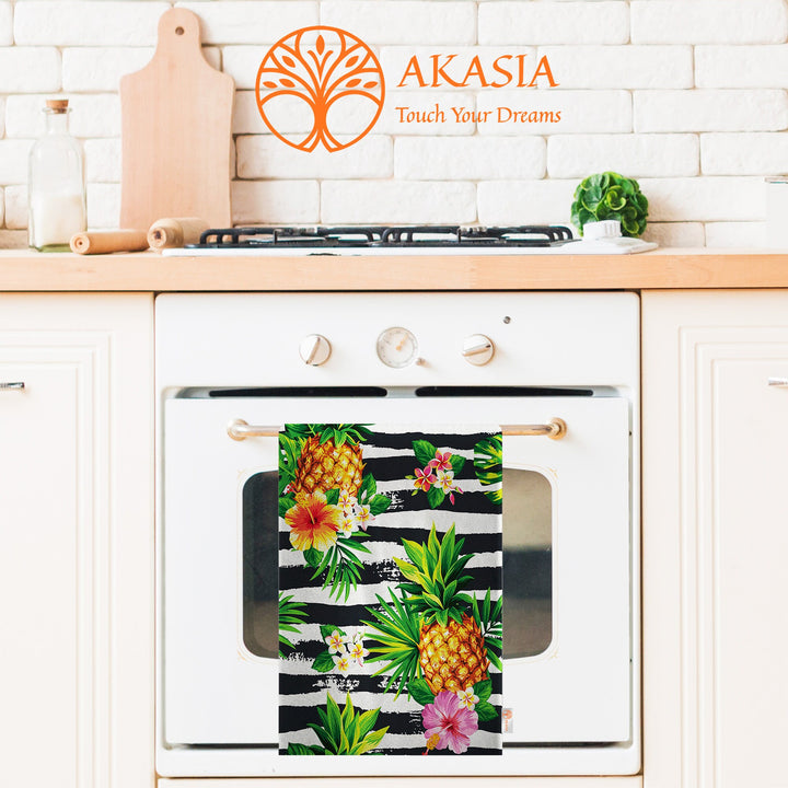 Pineapple Hand Towel|Fruit Kitchen Towel|Tropical Dishcloth|Decorative Tea Towel|Housewarming Summer Trend Pineapple Rag|Fruit Home Decor