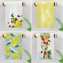 Lemon Hand Towel|Lime Dishcloth|Fresh Citrus Towel|Fruit Kitchen Tea Towel|Cleaning Cloth|Dust Remover|Cost-Effective Rag|Farmhouse Towel