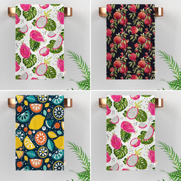 Fruit Kitchen Towel|Dragon Fruit Towel|Pomegranate Tea Towel|Lemon Print Hand Towel|Summer Trend Dishcloth|Soft Cleaning Cloth Gift for Wife