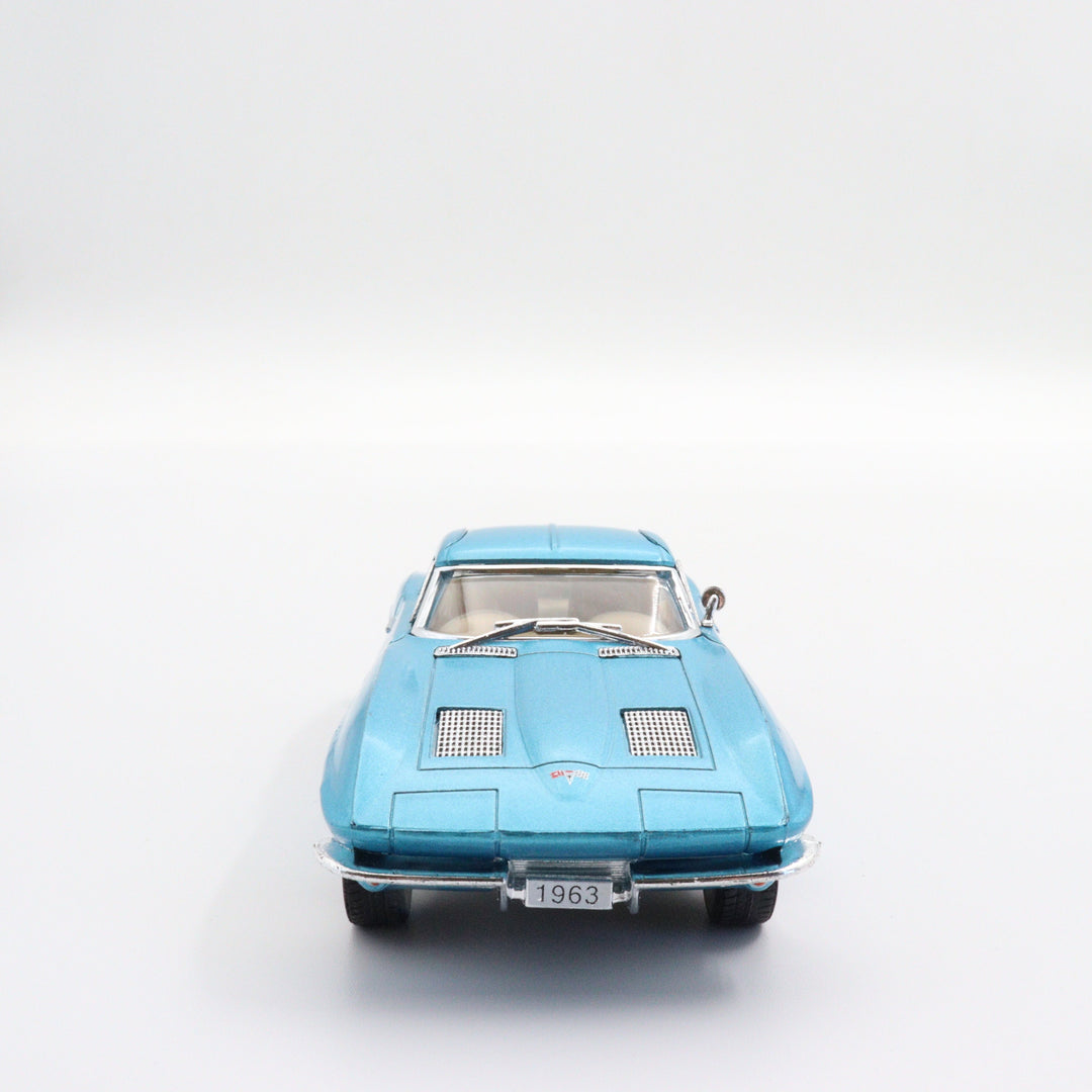 1963 Corvette Sting Ray Diecast Car|Scale 1:36 for Collectors|Classic Vintage Model Car|Pull Back Car Toy for Boys and Father|Metal Blue Car