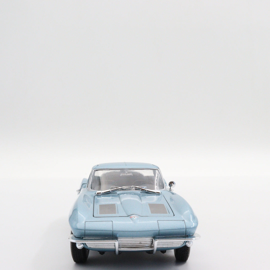 Welly 1963 Chevrolet Corvette|Scale 1:24 Diecast Vintage Car|Classic Model Old Car|Collectible Metal Blue Car for Collectors|Gift for Dad