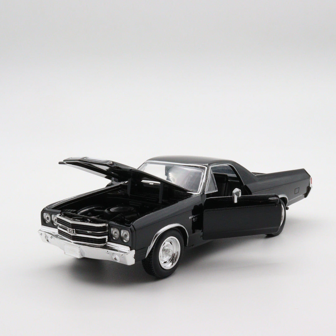 NewRay 1970 Chevrolet EI Camino SS|Muscle Car Collection|Vintage Model Car for Collectors|Classic Metal Car|Scale 1/24 Black Diecast Car