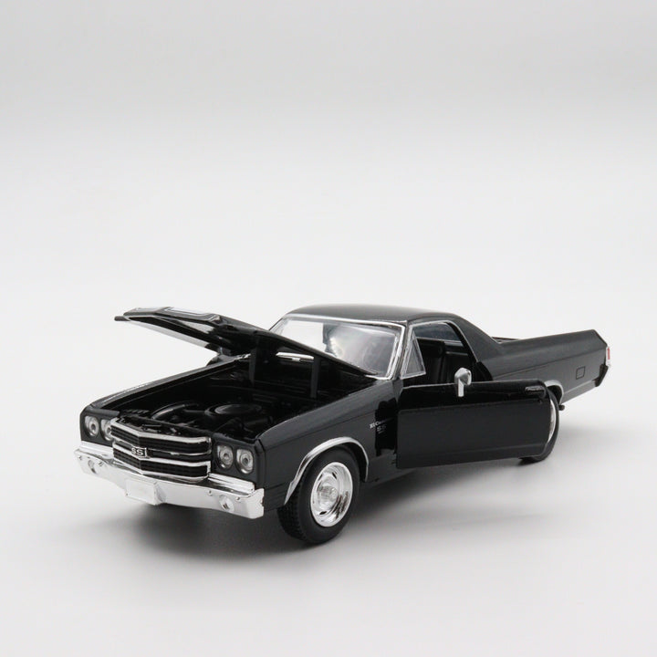 NewRay 1970 Chevrolet EI Camino SS|Muscle Car Collection|Vintage Model Car for Collectors|Classic Metal Car|Scale 1/24 Black Diecast Car