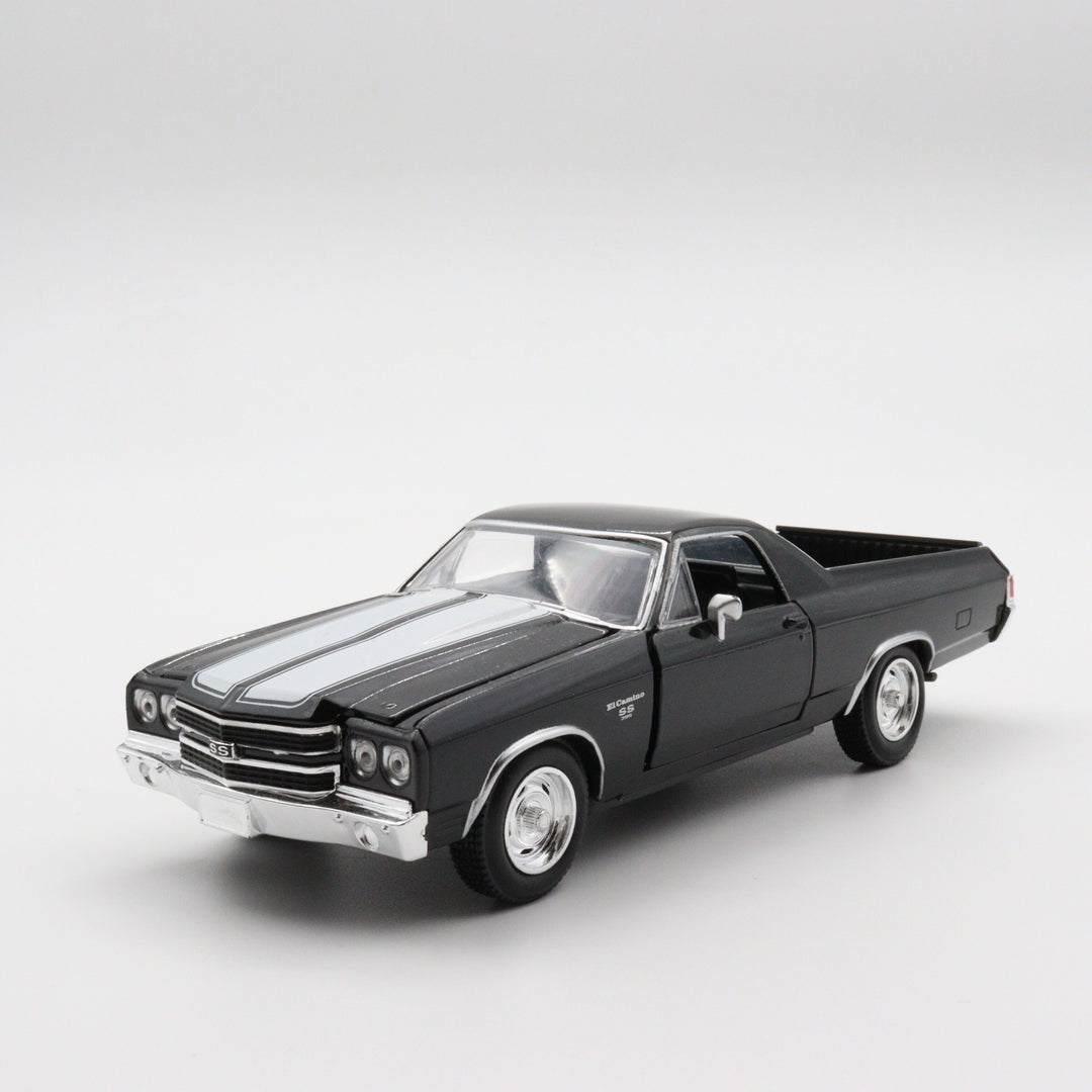 NewRay 1970 Chevrolet EI Camino SS|Muscle Car Collection|Vintage Model Car for Collectors|Classic Metal Car|Scale 1/24 Black Diecast Car