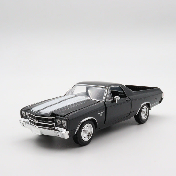 NewRay 1970 Chevrolet EI Camino SS|Muscle Car Collection|Vintage Model Car for Collectors|Classic Metal Car|Scale 1/24 Black Diecast Car