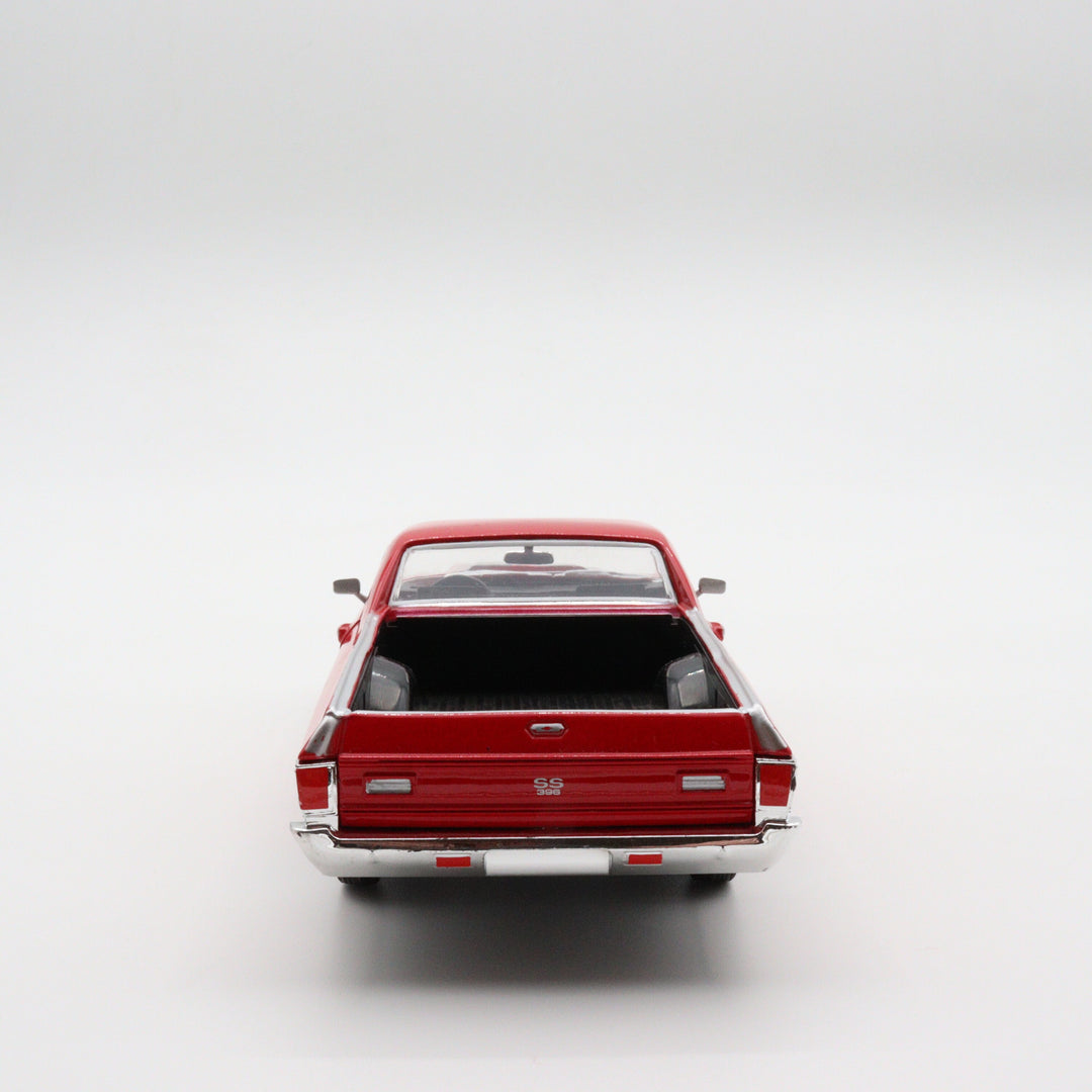 Motormax 1970 Chevy El Camino SS 396|Scale 1/24 Red and Black Diecast Car|Vintage Model Car for Collectors|Classic Metal Car Collection
