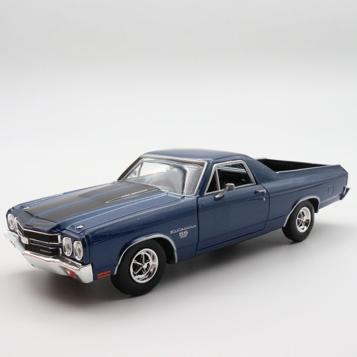 Motormax 1970 Chevy El Camino SS 396|Scale 1/24 Blue Diecast Car|Pickup Model Car|Vintage Model Car for Collectors|Classic Metal Car for Dad