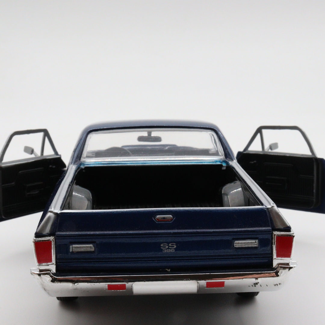 Motormax 1970 Chevy El Camino SS 396|Scale 1/24 Blue Diecast Car|Pickup Model Car|Vintage Model Car for Collectors|Classic Metal Car for Dad