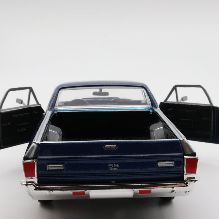 Motormax 1970 Chevy El Camino SS 396|Scale 1/24 Blue Diecast Car|Pickup Model Car|Vintage Model Car for Collectors|Classic Metal Car for Dad