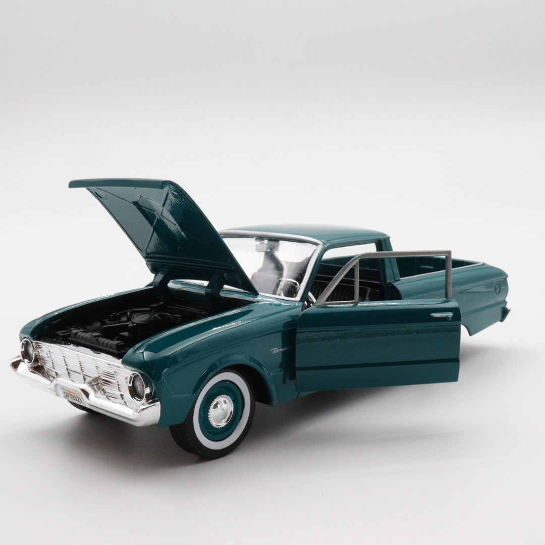 Motormax 1960 Ford Ranchero|Scale 1/24 Green Diecast Car|Vintage Pickup Model Car for Collectors|Classic Metal Collection Car|Gift for Dad