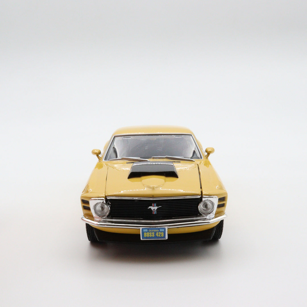 1970 Mustang Boss 429|Scale 1/24 Diecast Car|Vintage Model Yellow Car for Collectors|Classic Old Metal Collection Car|Birthday Gift for Dad