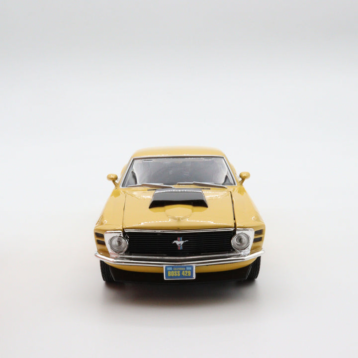 1970 Mustang Boss 429|Scale 1/24 Diecast Car|Vintage Model Yellow Car for Collectors|Classic Old Metal Collection Car|Birthday Gift for Dad