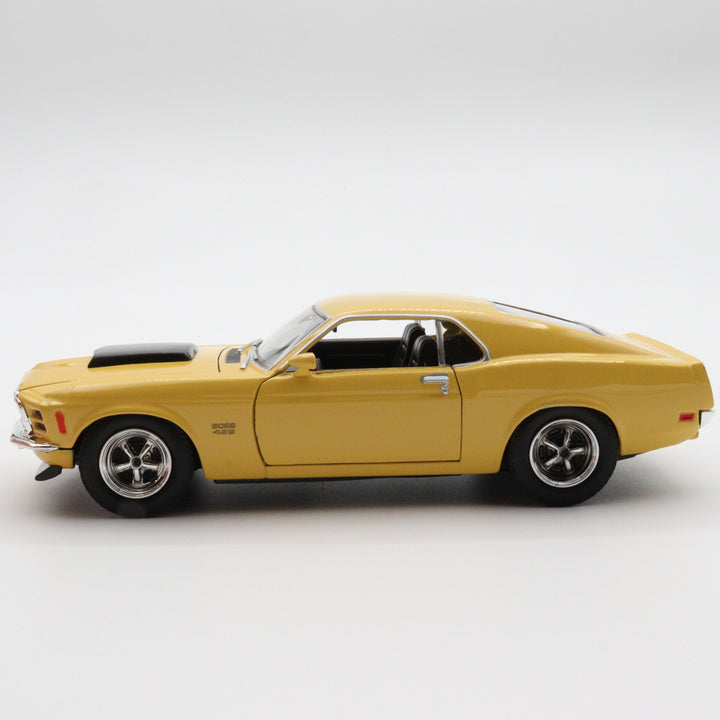 1970 Mustang Boss 429|Scale 1/24 Diecast Car|Vintage Model Yellow Car for Collectors|Classic Old Metal Collection Car|Birthday Gift for Dad