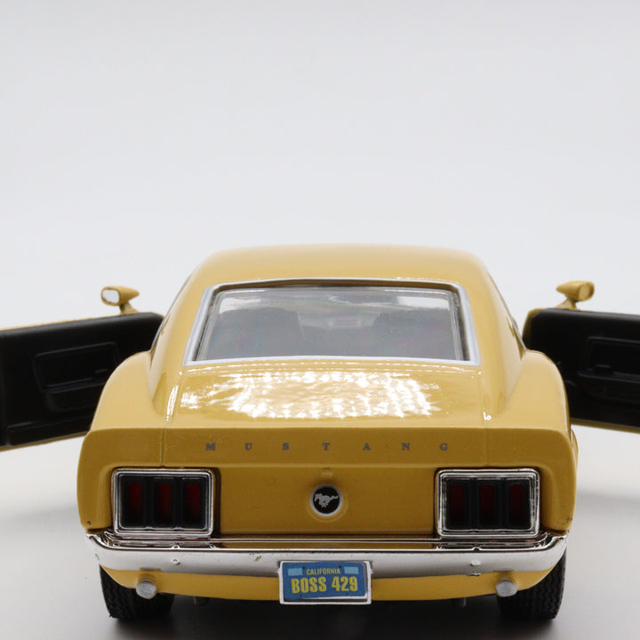 1970 Mustang Boss 429|Scale 1/24 Diecast Car|Vintage Model Yellow Car for Collectors|Classic Old Metal Collection Car|Birthday Gift for Dad