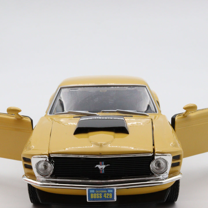 1970 Mustang Boss 429|Scale 1/24 Diecast Car|Vintage Model Yellow Car for Collectors|Classic Old Metal Collection Car|Birthday Gift for Dad