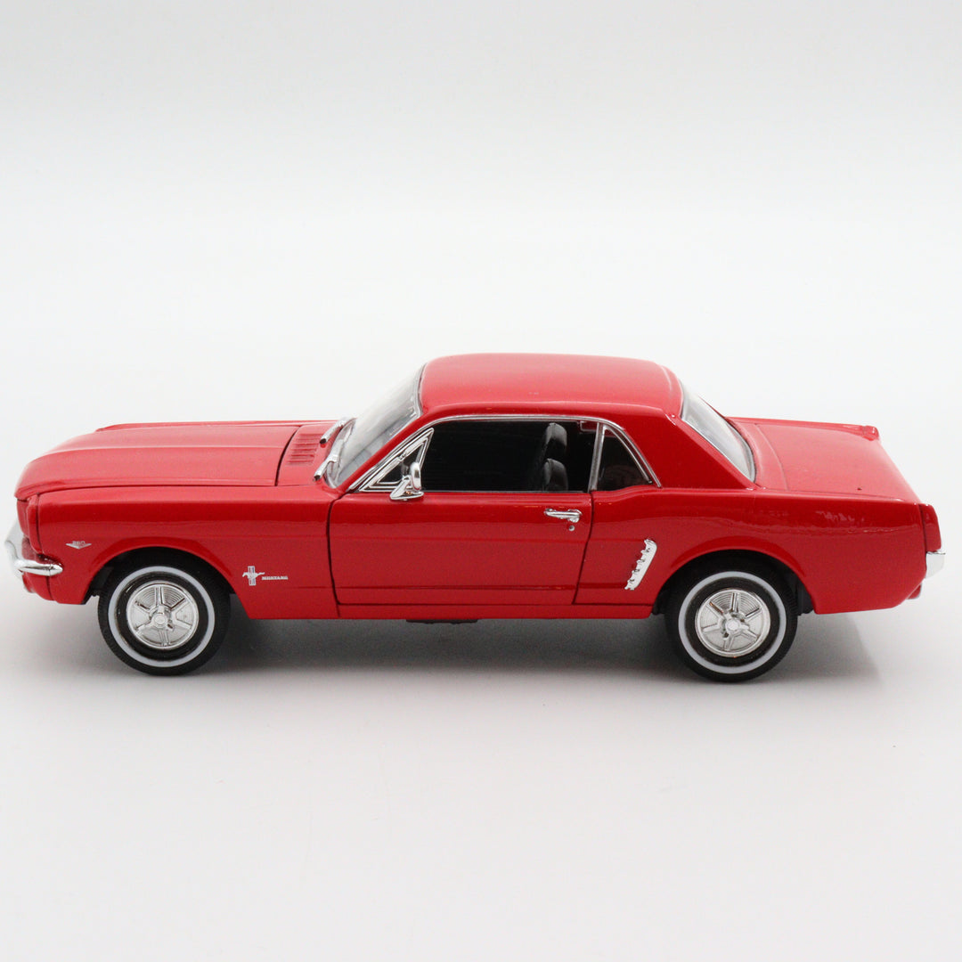 Welly 1964 Ford Mustang Coupe|Vintage Model Car|Scale 1/24 Diecast Classic Car Collection|Red Metal Car|Old Collectible Car|Office Decor