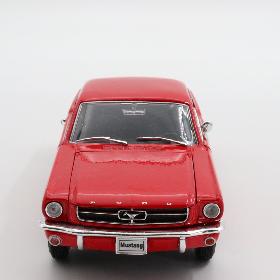 Welly 1964 Ford Mustang Coupe|Vintage Model Car|Scale 1/24 Diecast Classic Car Collection|Red Metal Car|Old Collectible Car|Office Decor