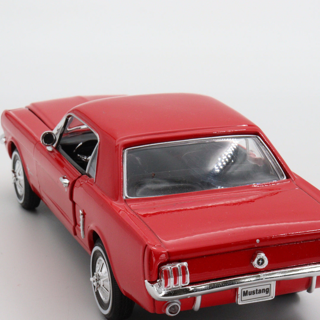 Welly 1964 Ford Mustang Coupe|Vintage Model Car|Scale 1/24 Diecast Classic Car Collection|Red Metal Car|Old Collectible Car|Office Decor