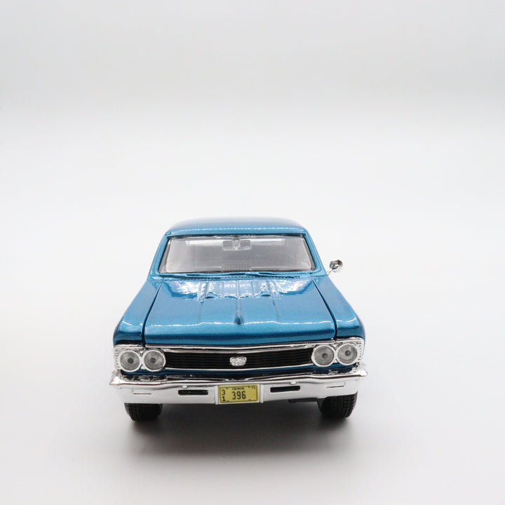 Maisto 1966 Chevrolet Chevelle SS 396|Scale 1/24 Vintage Model Car|Diecast Blue Car for Collectors|Classic Metal Collection|Nostalgic Gift