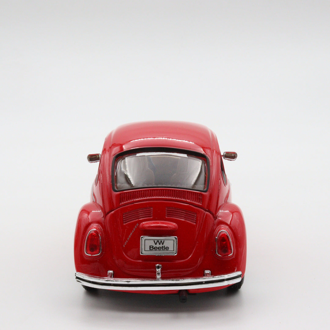 Volkswagen Beetle|Welly Scale 1/24 Model Car|Diecast Red Car for Collectors|Classic Old Metal Collection Car|Vintage Gift for Grandfather