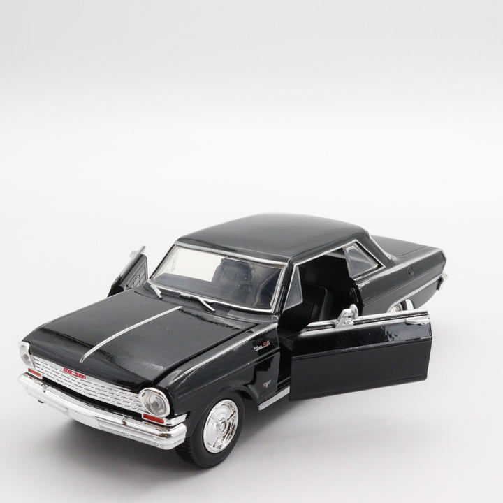 NewRay Chevy Nova SS 1964|Vintage Diecast for Collectors|Old Classic Metal Model Car|Black Toy Car for Dad|Scale 1/24 Diecast Car Collection