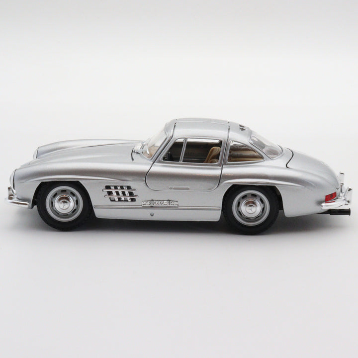 Burago 1954 Mercedes Benz 300 SL|Scale 1/24 Vintage Diecast Car|Classic Gray Convertible Car|Old Model Car for Collectors|Gift for Father