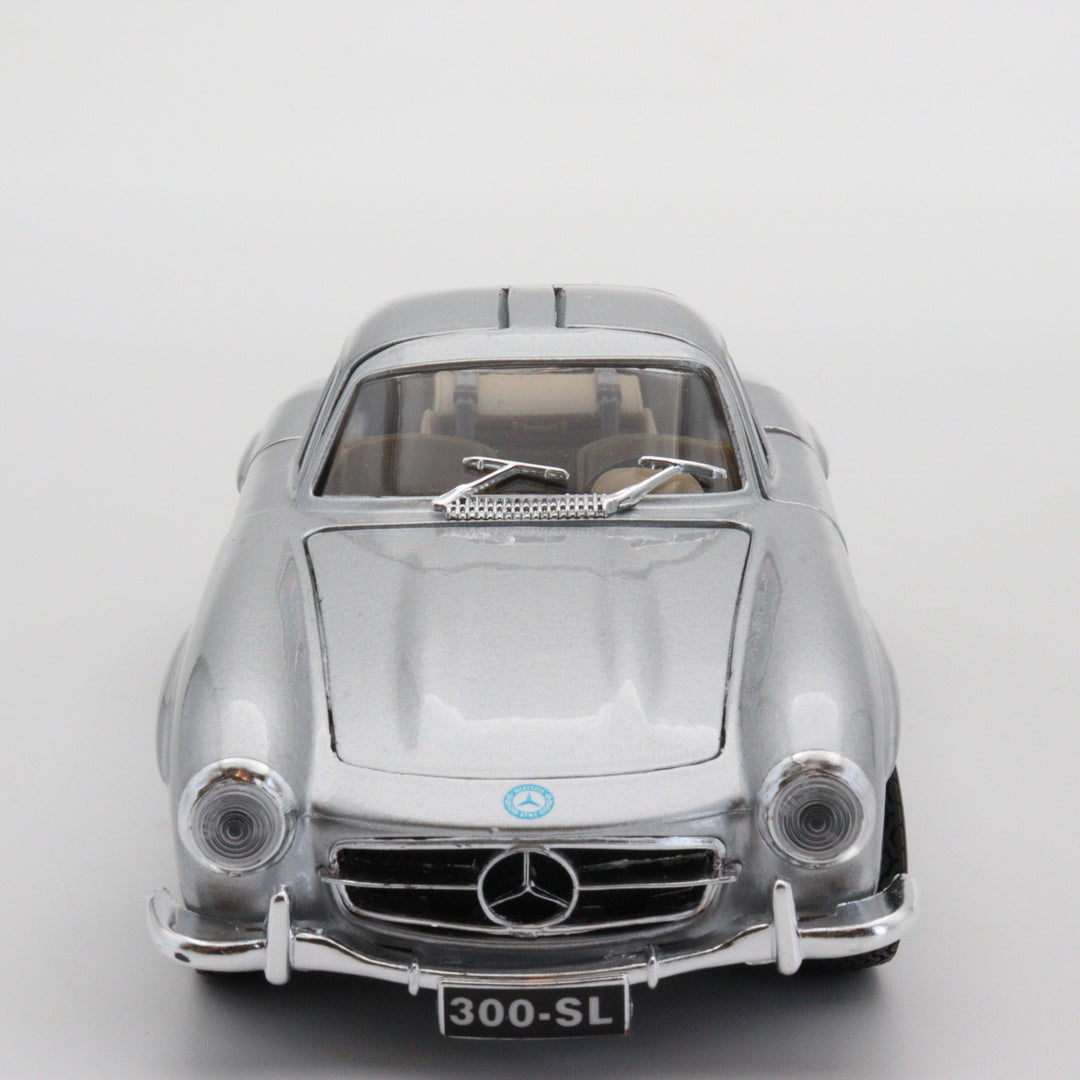 Burago 1954 Mercedes Benz 300 SL|Scale 1/24 Vintage Diecast Car|Classic Gray Convertible Car|Old Model Car for Collectors|Gift for Father