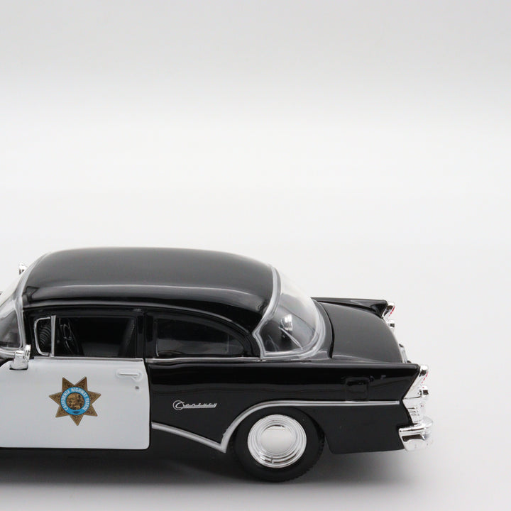 Maisto 1955 Buick Century Diecast Highway Patrol Car|Scale 1/24 Classic Car Collection|Vintage Model Black Metal Car|Old Collectible Car