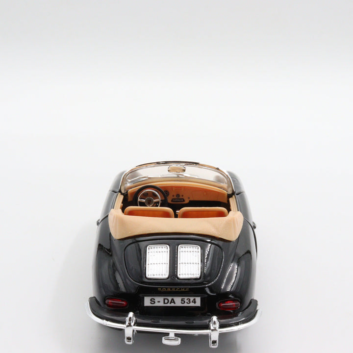 Burago 1961 Porsche 356B Carbiolet Diecast Car|Scale 1/24 Classic Car Collection|Sport Model Convertible Car|Vintage Black Metal Car for Dad