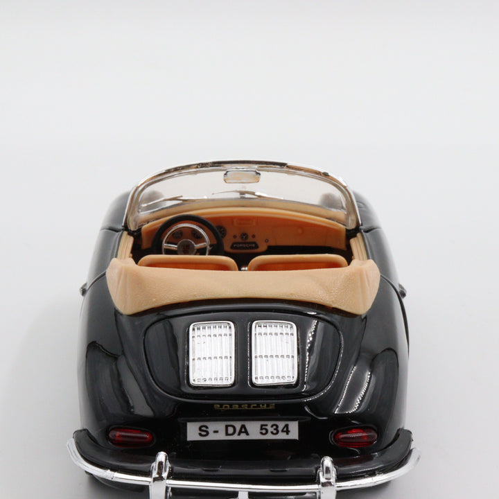 Burago 1961 Porsche 356B Carbiolet Diecast Car|Scale 1/24 Classic Car Collection|Sport Model Convertible Car|Vintage Black Metal Car for Dad