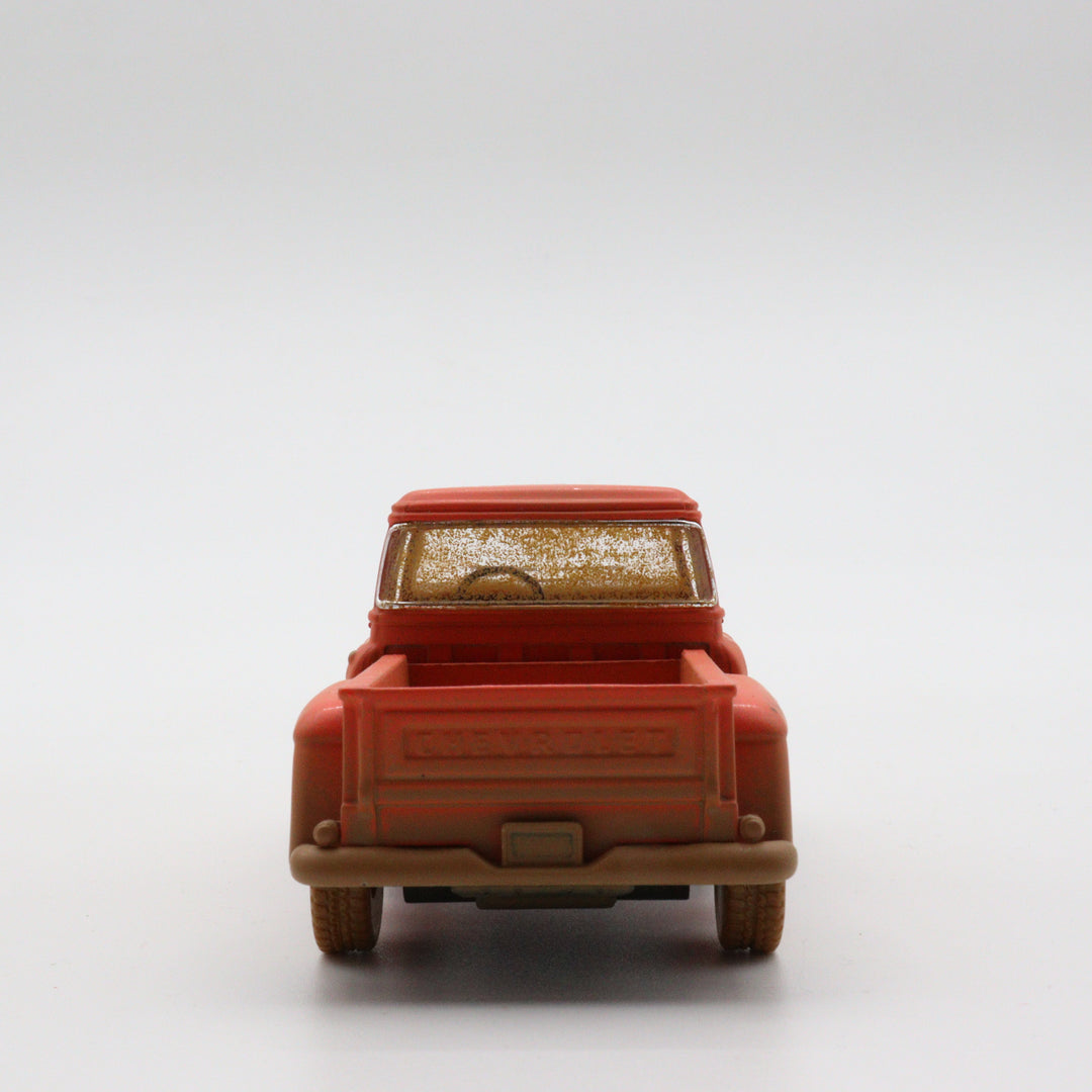 1955 Chevy Stepside Pickup Model Car|Scale 1/32 Diecast Car|Vintage Orange Pull Back Car for Collectors|Classic Metal Collection Car for Dad