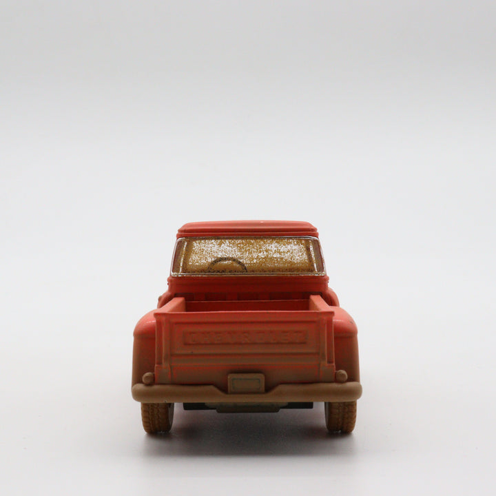 1955 Chevy Stepside Pickup Model Car|Scale 1/32 Diecast Car|Vintage Orange Pull Back Car for Collectors|Classic Metal Collection Car for Dad