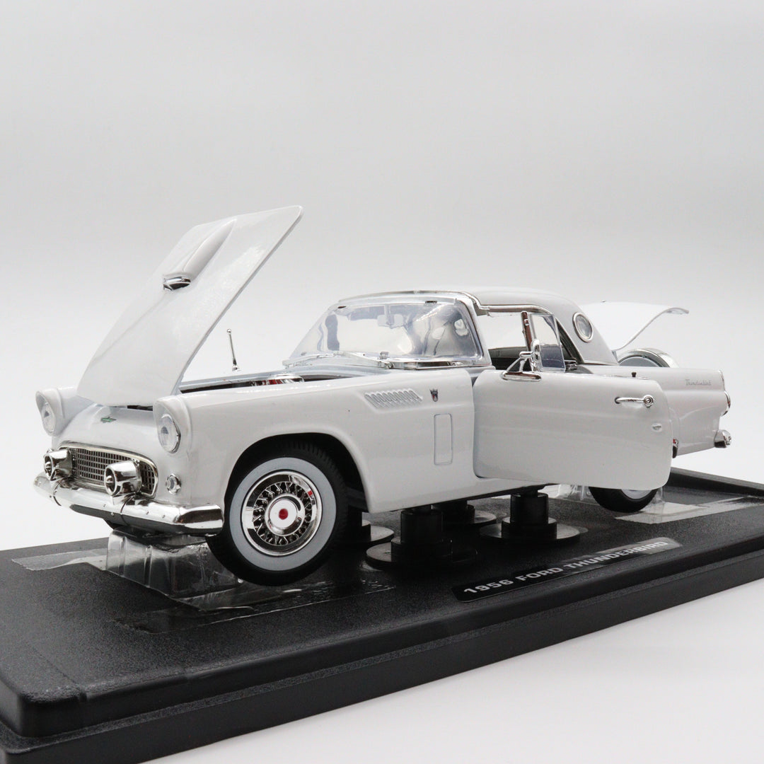 1956 Ford Thunderbird|Scale 1/18 White Diecast Car|Vintage Model Car for Collectors|Classic Convertible Metal Collection Car|Nostalgic Gift
