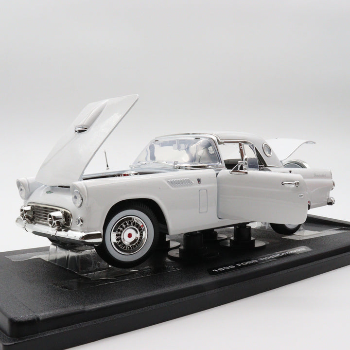 1956 Ford Thunderbird|Scale 1/18 White Diecast Car|Vintage Model Car for Collectors|Classic Convertible Metal Collection Car|Nostalgic Gift