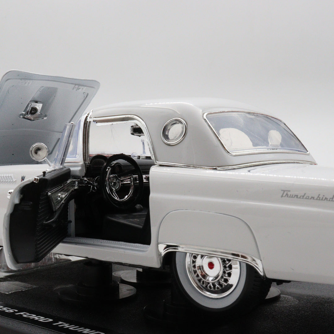 1956 Ford Thunderbird|Scale 1/18 White Diecast Car|Vintage Model Car for Collectors|Classic Convertible Metal Collection Car|Nostalgic Gift