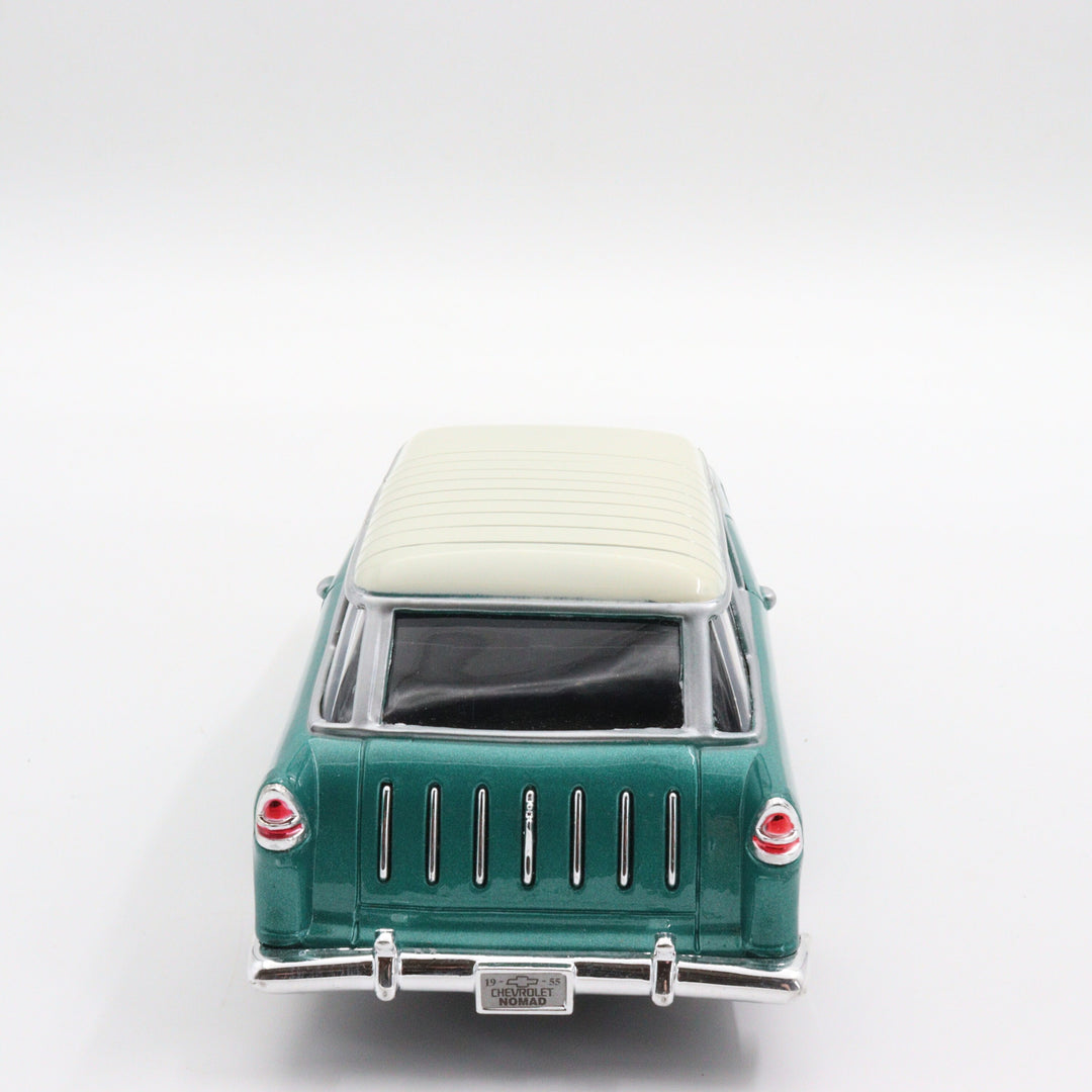 Motormax 1955 Chevy Nomad Model Car|Scale 1/24 Classic Diecast Car Collection|Vintage Model Green Car|Old Metal Car|Gift for Father's Day