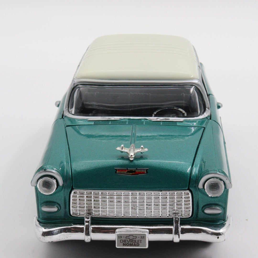 Motormax 1955 Chevy Nomad Model Car|Scale 1/24 Classic Diecast Car Collection|Vintage Model Green Car|Old Metal Car|Gift for Father's Day