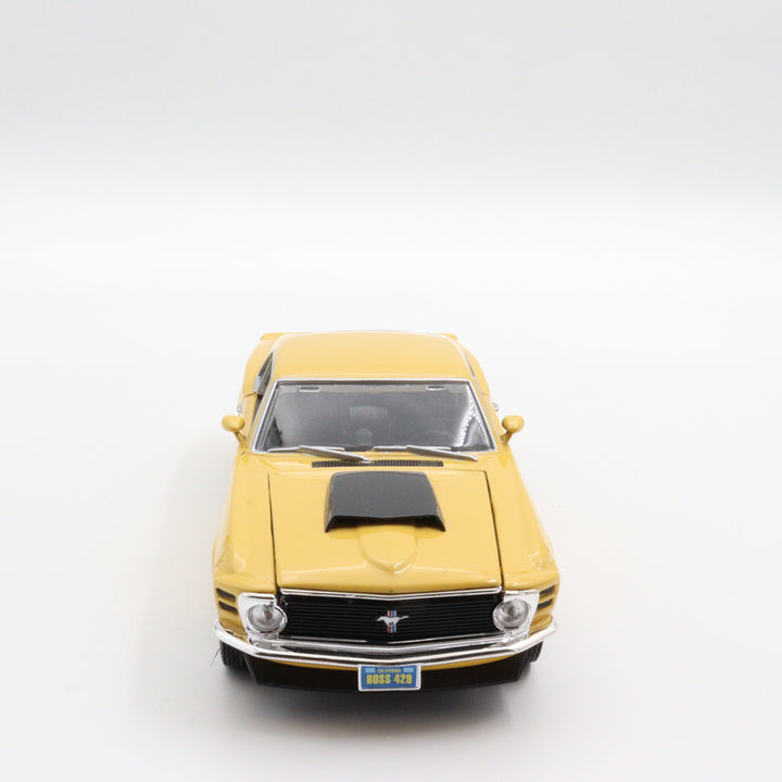 1970 Mustang Boss|Scale 1/24 Diecast Classic Car|Vintage Model Car|Collectible Metal Car|Old Yellow Car for Collectors|Birthday Gift for Dad