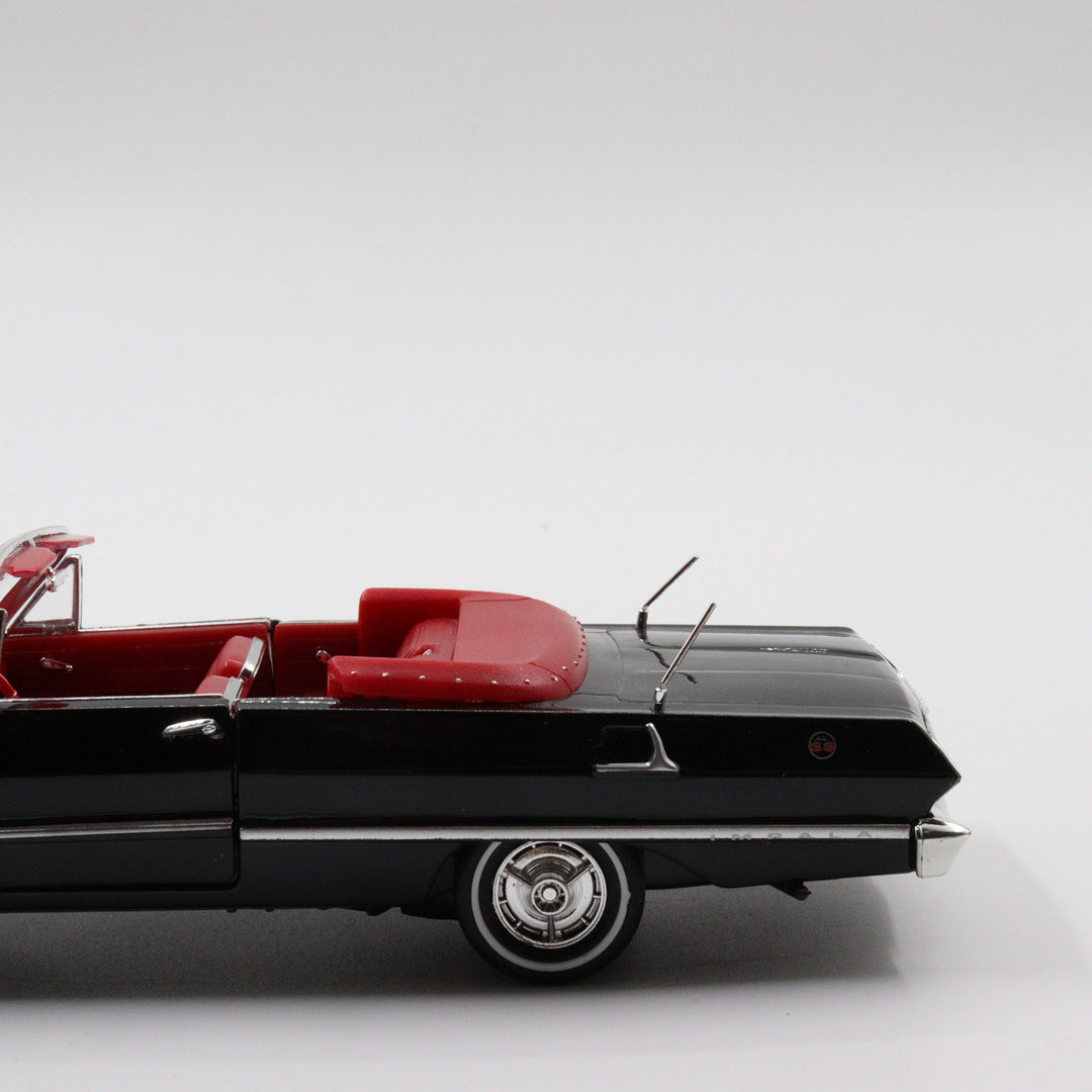 Welly 1963 Chevrolet Impala|Scale 1/24 Black Diecast Car|Vintage Convertible Model Car for Collectors|Classic Metal Collection Car for Dad
