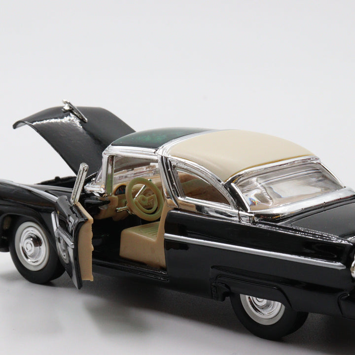 1955 Ford Crown Victoria|Scale 1/34 Black Diecast Car|Vintage Model Car|Green Car Roof Toy|Old Classic Metal Collection Car|Gift for Father