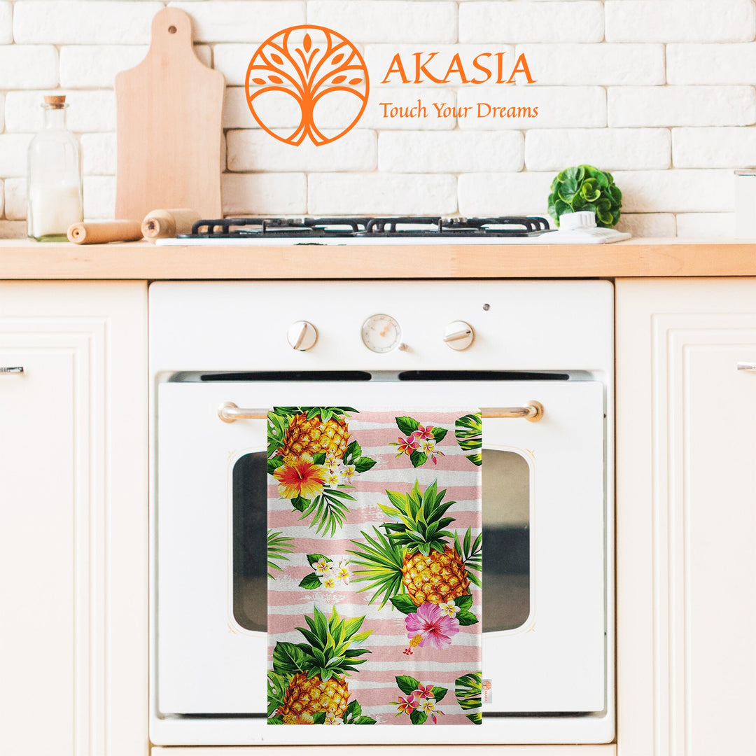 Pineapple Hand Towel|Fruit Kitchen Towel|Tropical Dishcloth|Decorative Tea Towel|Housewarming Summer Trend Pineapple Rag|Fruit Home Decor