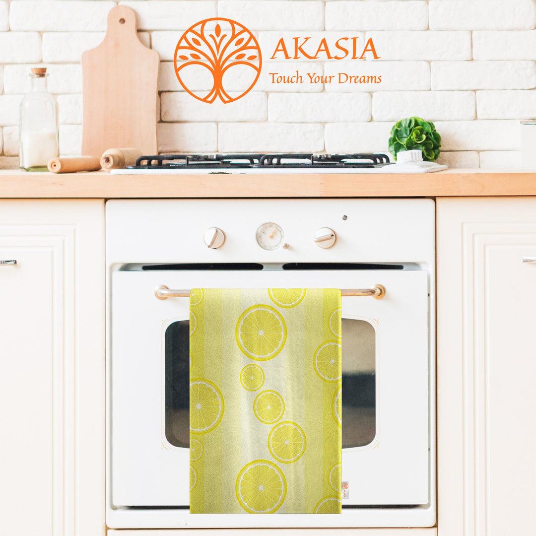 Lemon Hand Towel|Lime Dishcloth|Fresh Citrus Towel|Fruit Kitchen Tea Towel|Cleaning Cloth|Dust Remover|Cost-Effective Rag|Farmhouse Towel